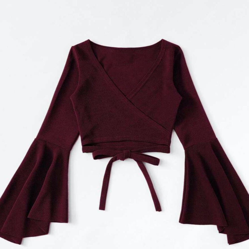SHEIN Front tie crop top